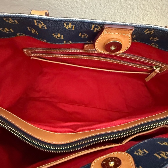 Dooney & Bourke Blue and Brown Signature Large Tote - Picture 12 of 14